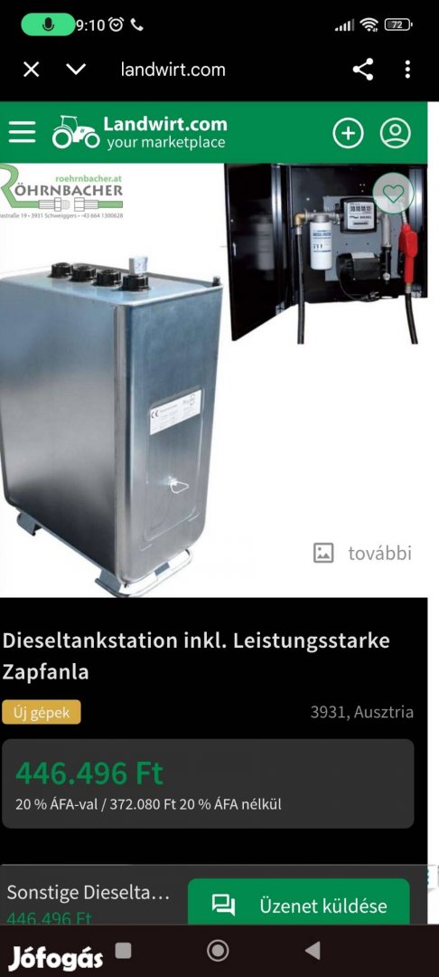 Otthoni dízel üzemanyag tartály 