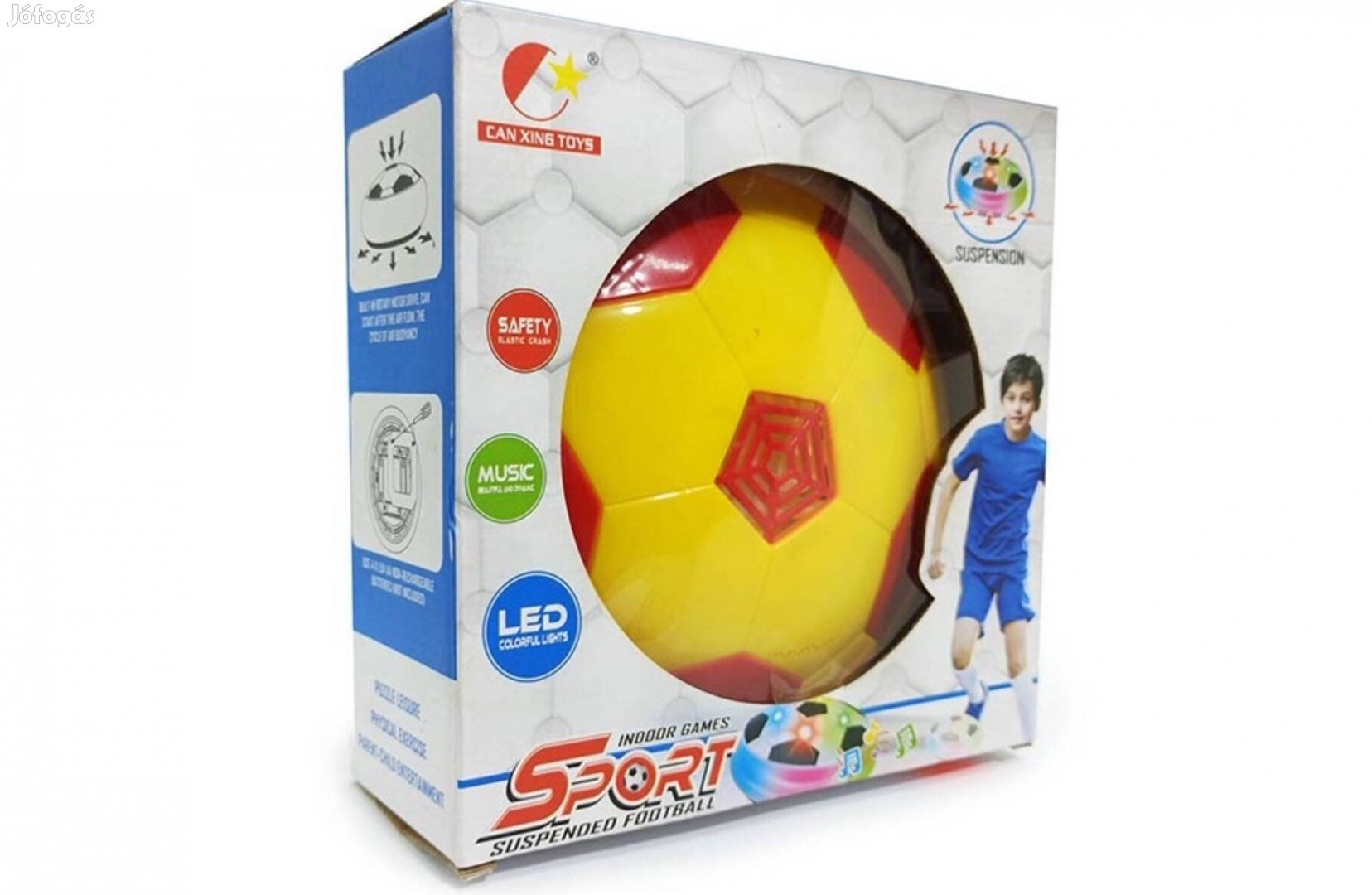 Otthoni lebegő focilabda légpárnás futball légfoci elemes LED-es zenél