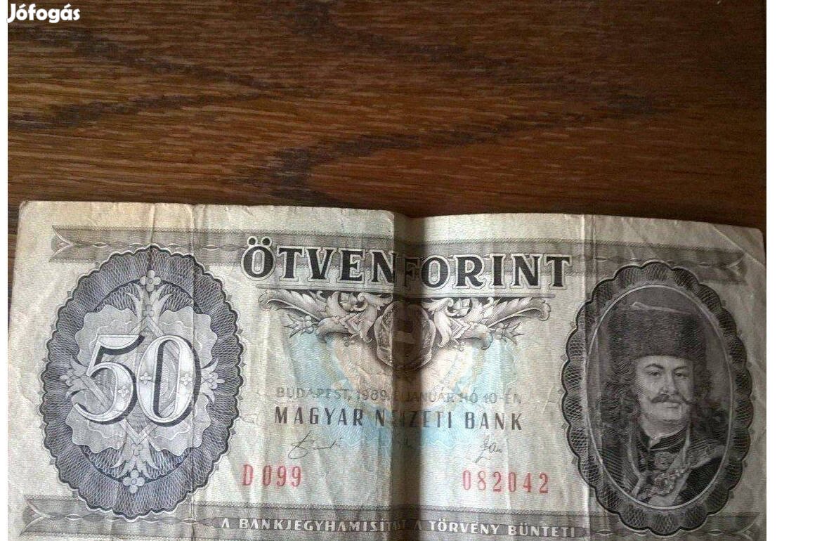 Ötven forintos bankjegy eladó