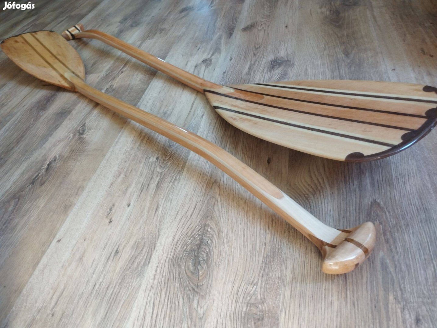 Outrigger lapát, hajlított fa kenu evező lapát