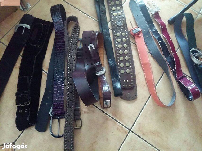 Öv sok szinben 10db bőr, műbőr