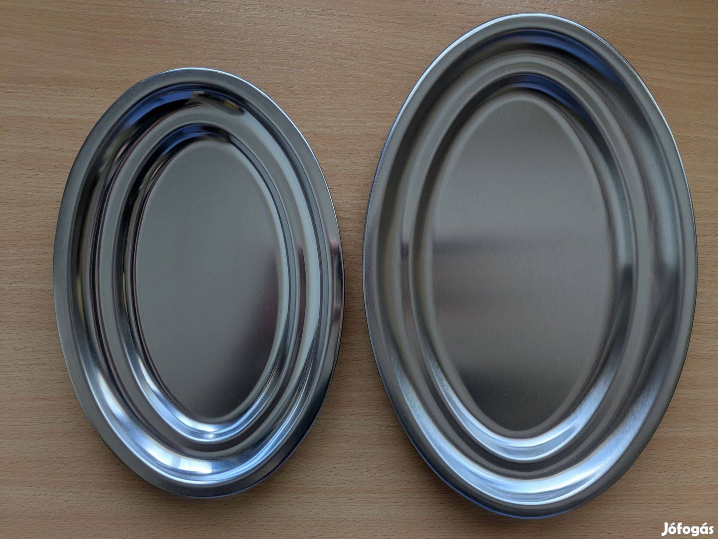 Ovális rozsdamentes acél tál 2 db