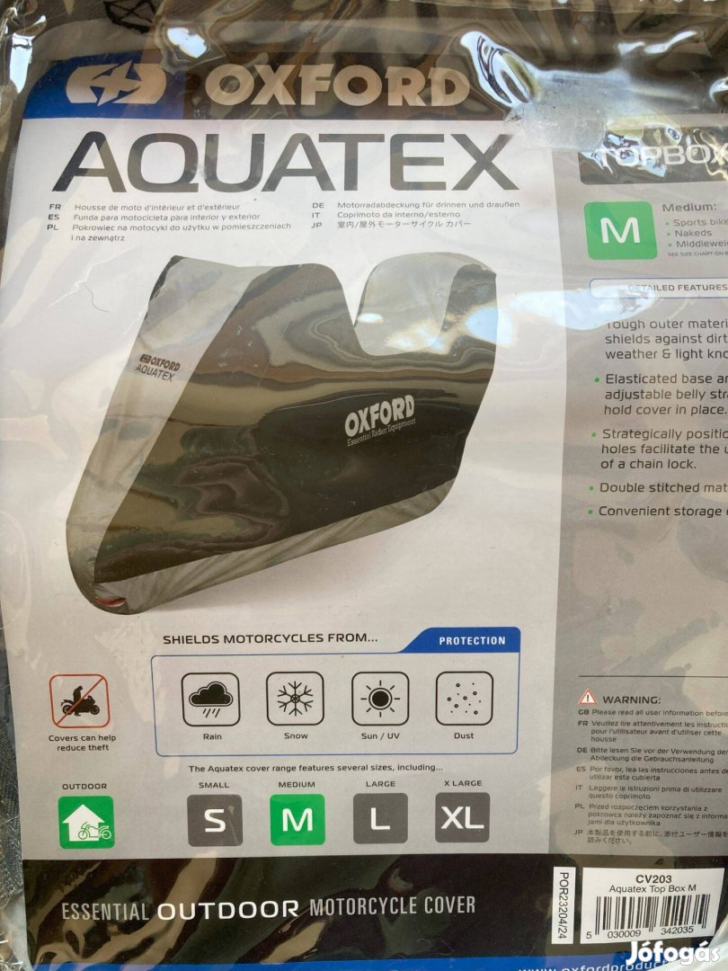 Oxford Aquatex motortakaró ponyva hátsó dobozos motorokhoz, újszerű