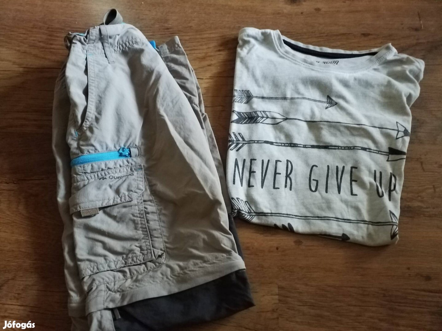 Oxylane lezipzározható szárú túranadrág + Reserved póló 10 éves méret