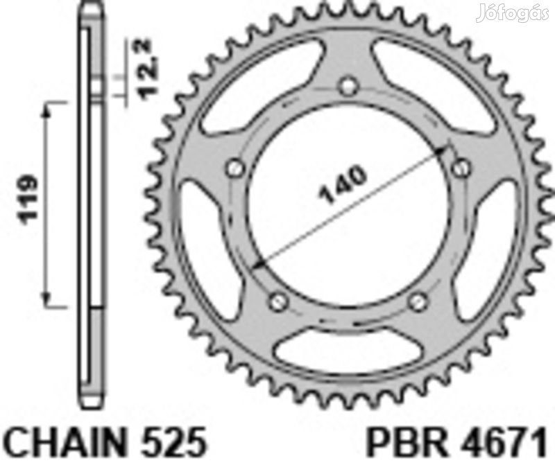 PBR Acél Standard Hátsó Láncsor 4671- 525