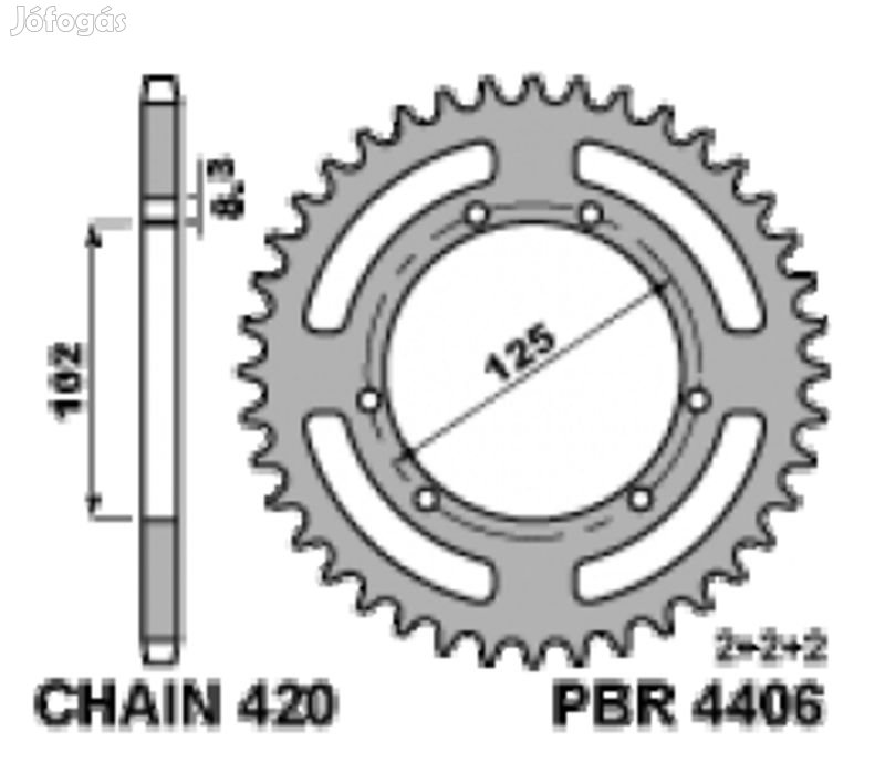 PBR Standard Acél Hátsó Lánckerék 4406 - 420