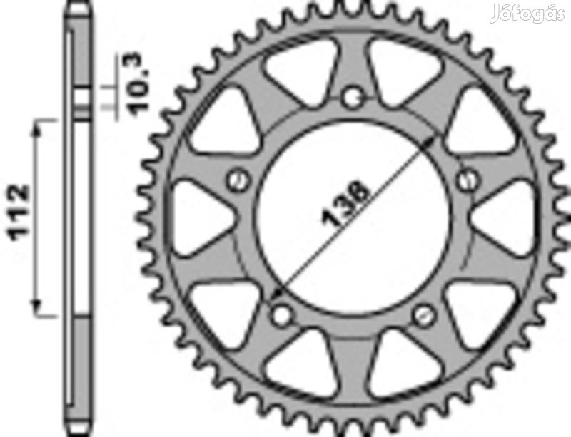PBR Standard C45 Acél Hátsó Lánckerék 4383 - 530