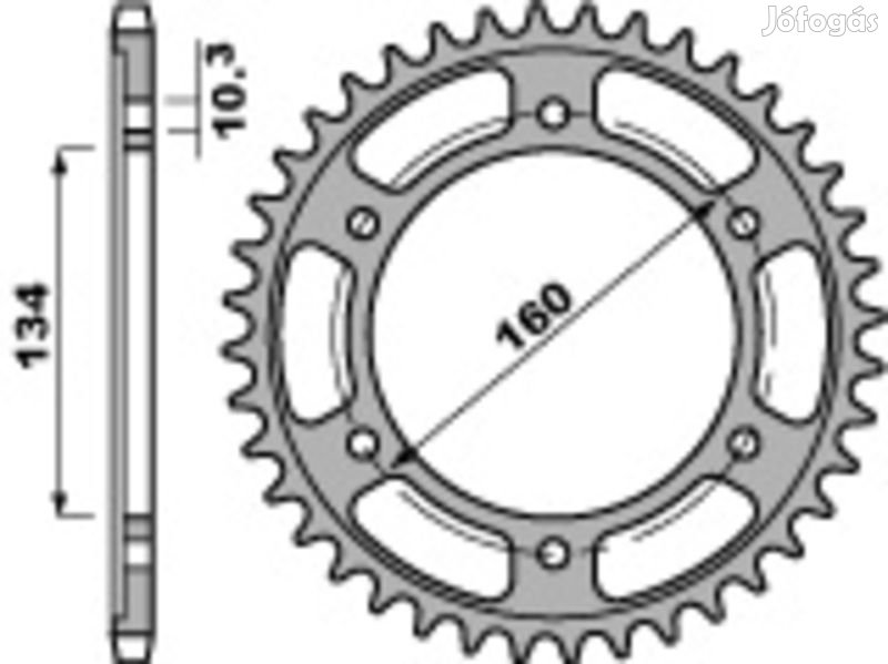 PBR Standard C45 Acél Hátsó Lánckerék 4405 - 525