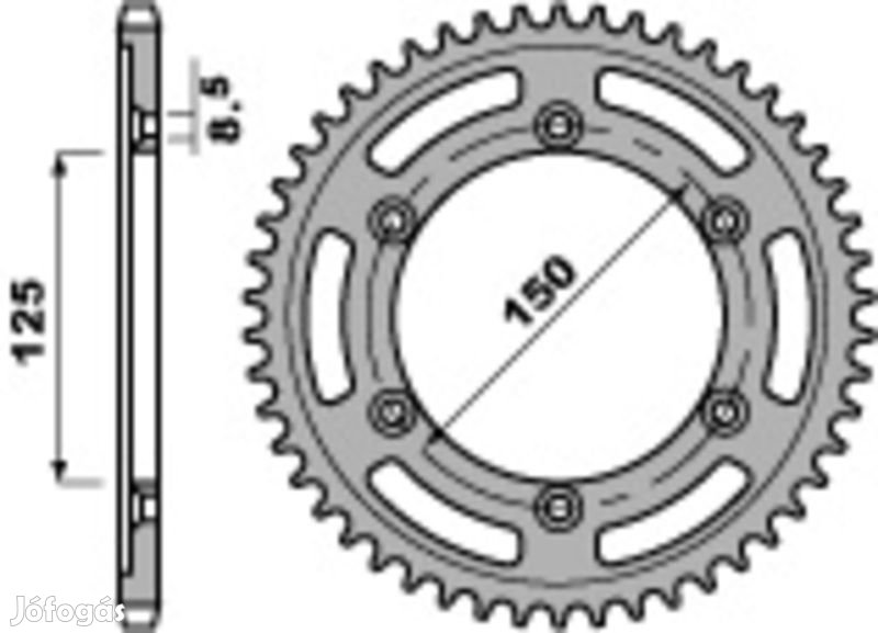 PBR Standard C45 Acél Hátsó Lánckerék 4507 - 520