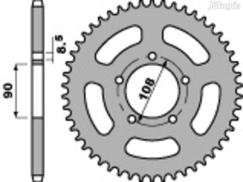 PBR Standard C45 acél hátsó lánckerék 1515 - 520
