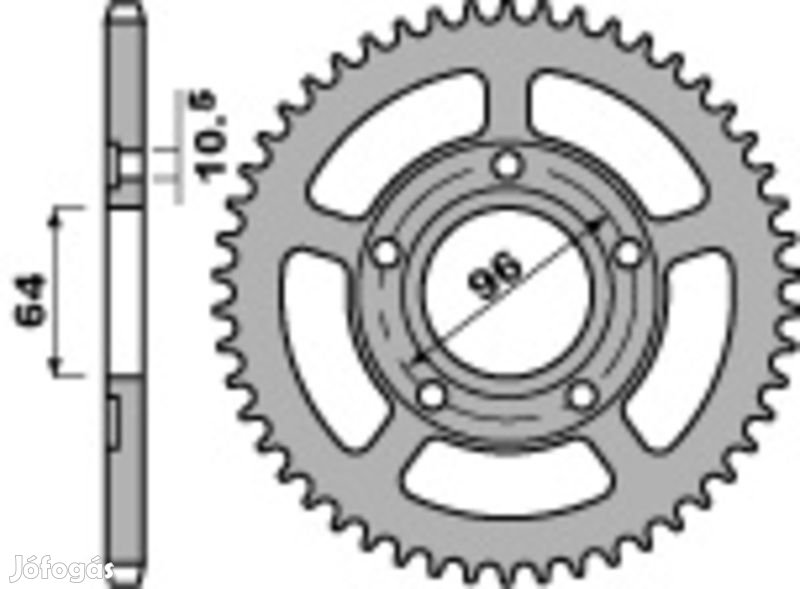 PBR Standard C45 acél hátsó lánckerék 245 - 520