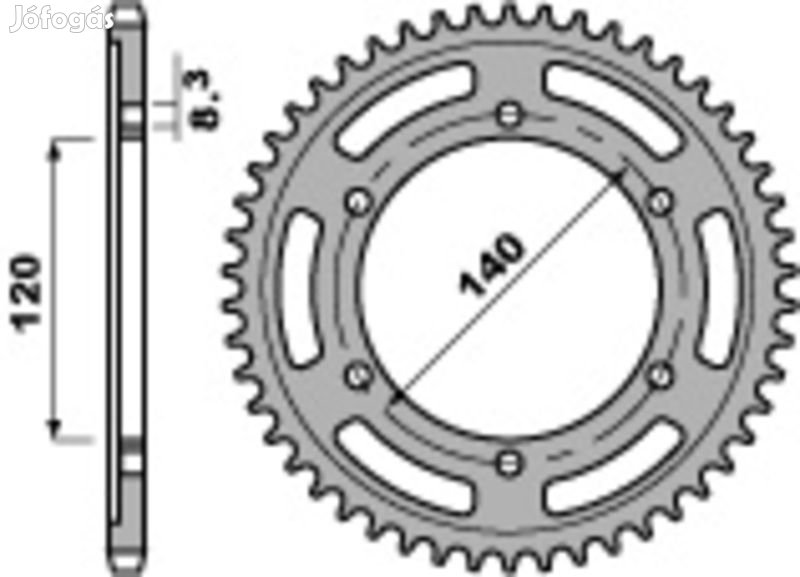 PBR Standard C45 acél hátsó lánckerék 260 - 520