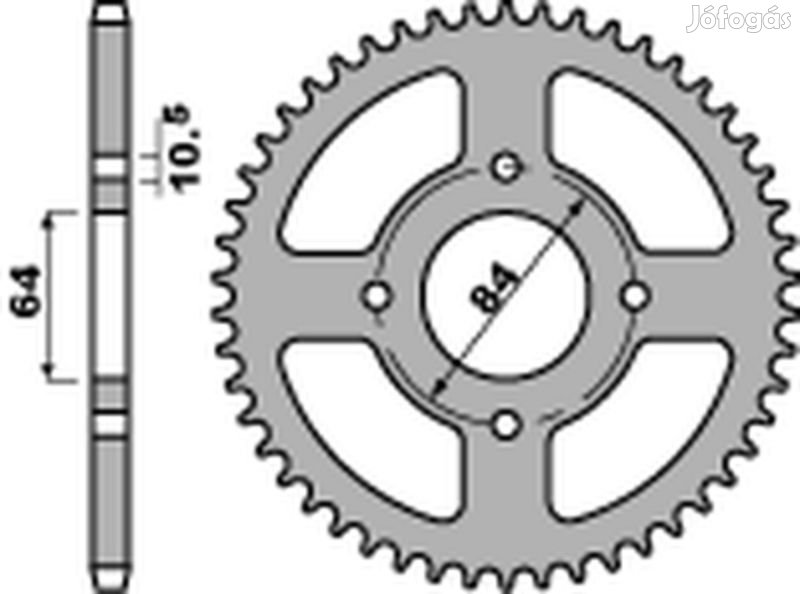 PBR Standard C45 acél hátsó lánckerék 4302 - 520