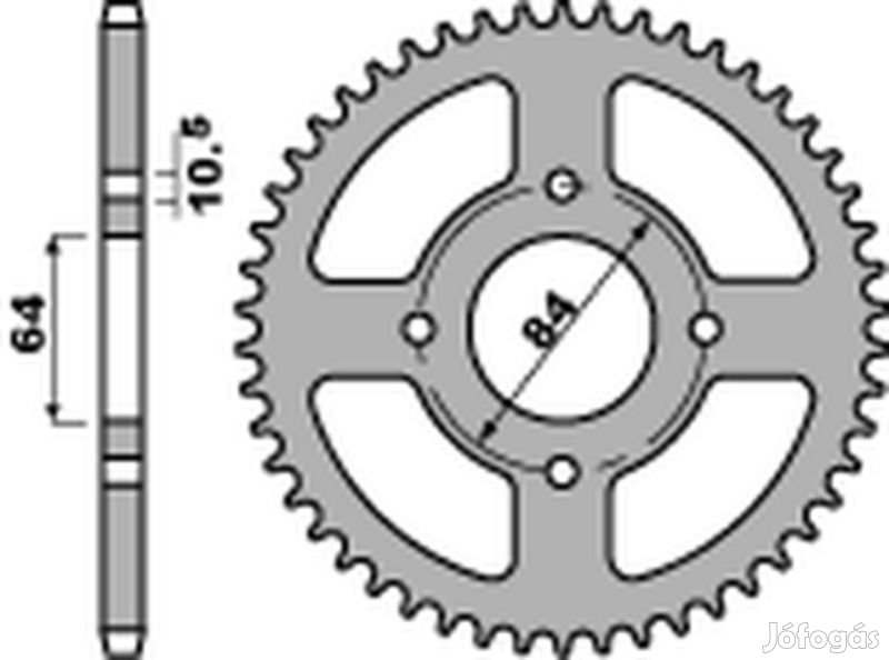 PBR Standard C45 acél hátsó lánckerék 4302 - 520