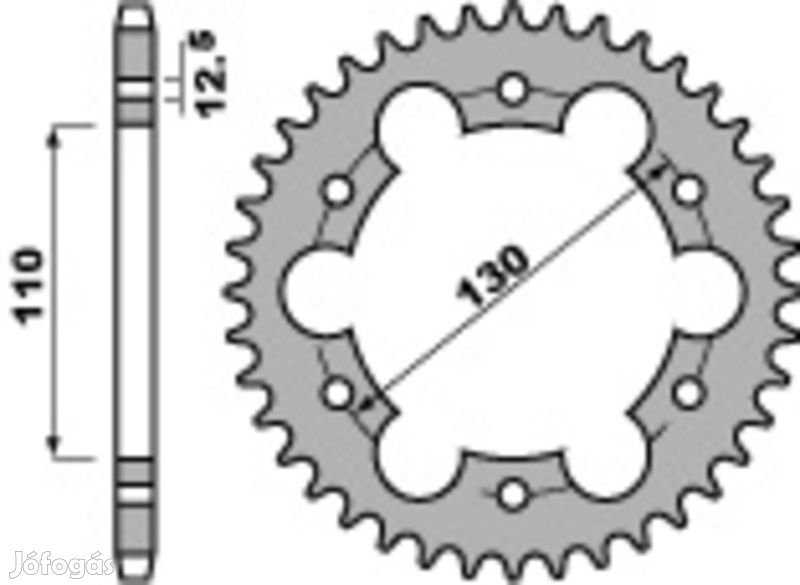 PBR Standard C45 acél hátsó lánckerék 4401 - 530