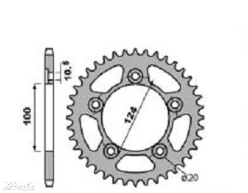 PBR Standard C45 acél hátsó lánckerék 4444 - 520
