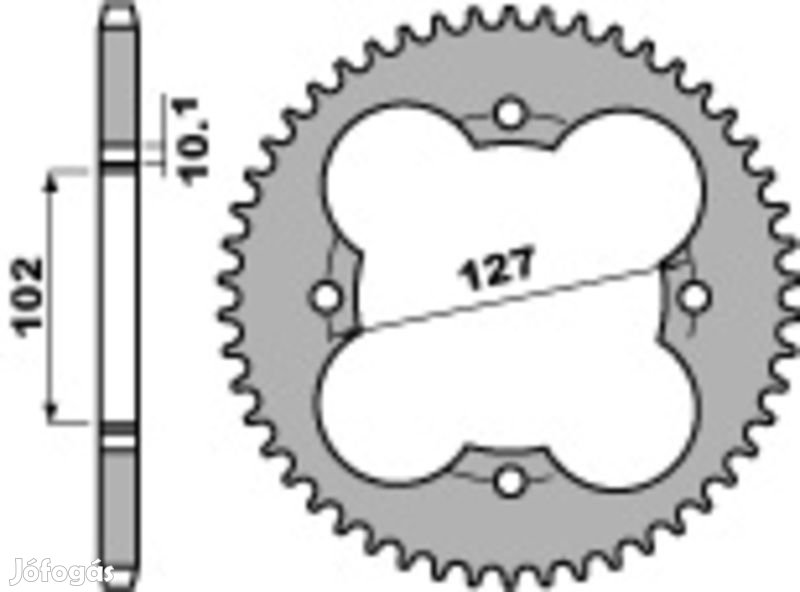 PBR Standard C45 acél hátsó lánckerék 4480 - 520