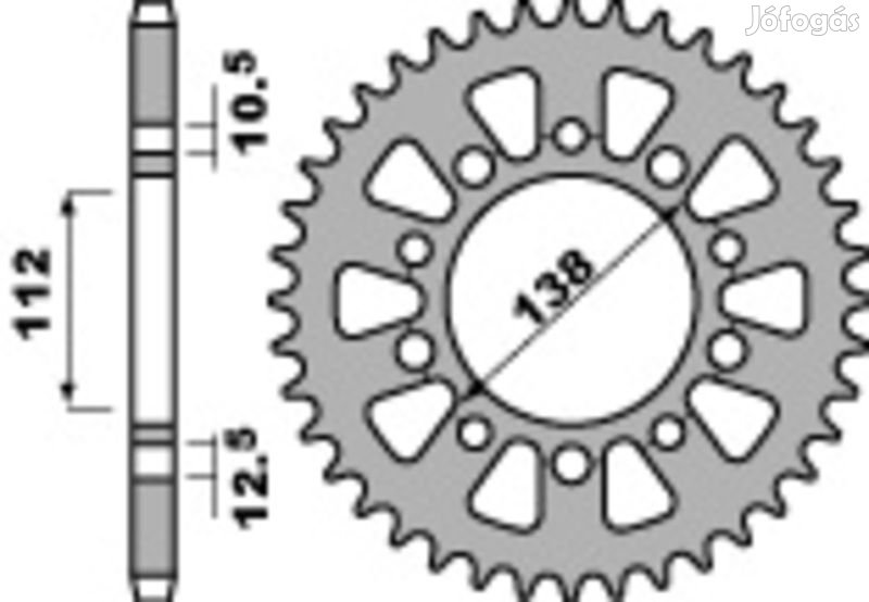 PBR Standard C45 acél hátsó lánckerék 4684 - 525