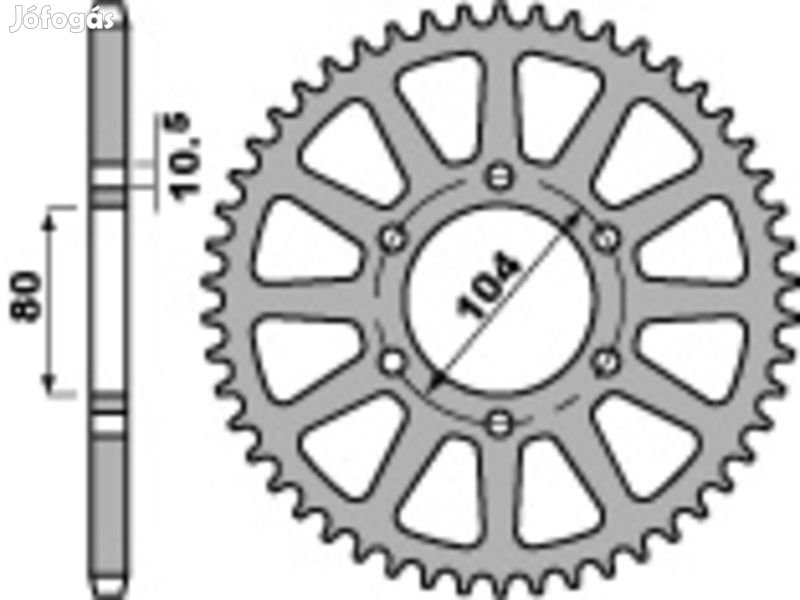 PBR Standard C45 acél hátsó lánckerék 478 - 520