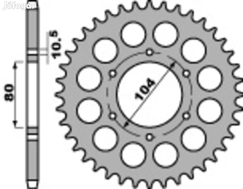 PBR Standard C45 acél hátsó lánckerék 501 - 630