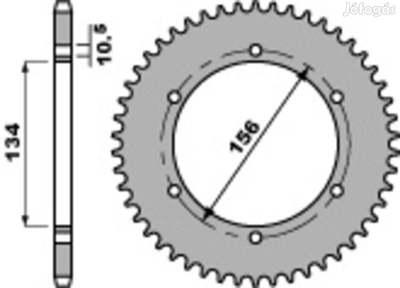 PBR Standard C45 acél hátsó lánckerék 508 - 520