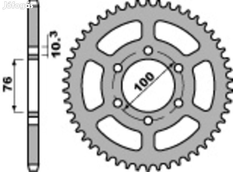 PBR Standard C45 acél hátsó lánckerék 823 - 520
