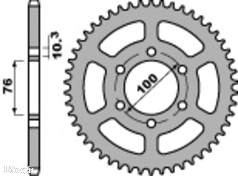 PBR Standard C45 acél hátsó lánckerék 823 - 520