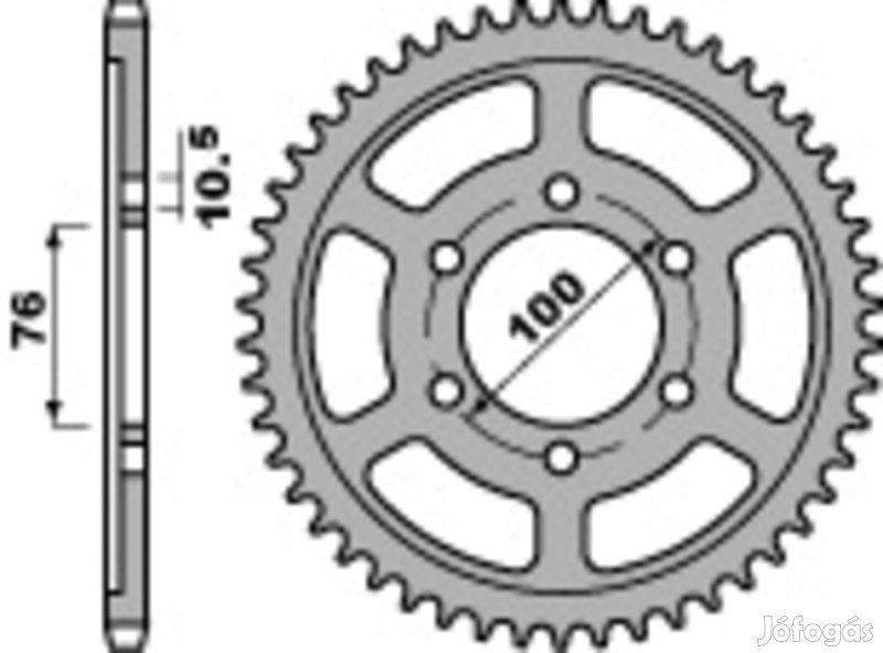 PBR Standard C45 acél hátsó lánckerék 825 - 530