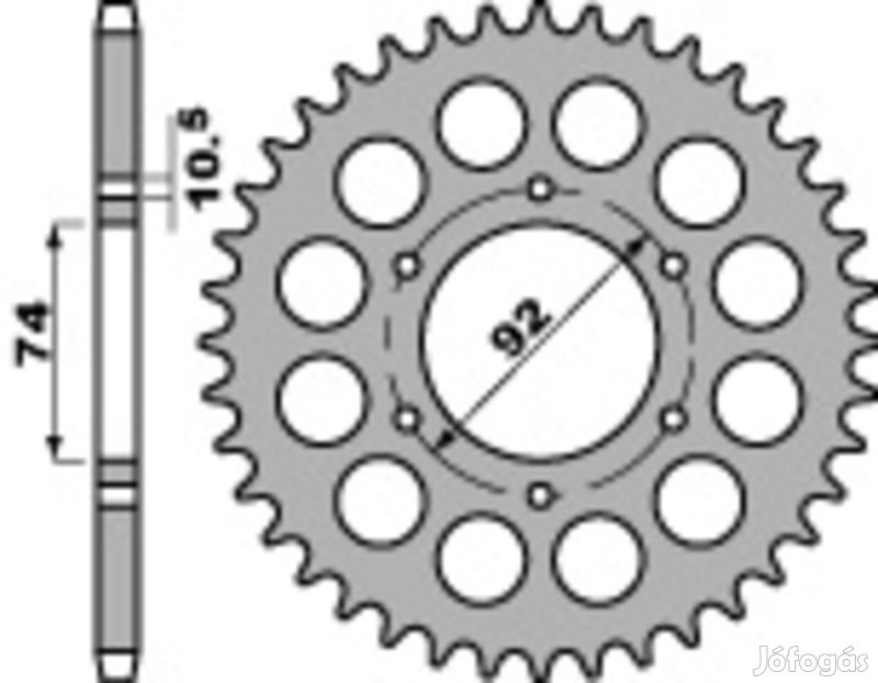 PBR Standard C45 acél hátsó lánckerék 852 - 530