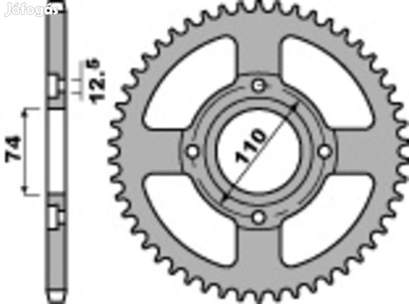 PBR Standard C45 acél hátsó lánckerék 854 - 530