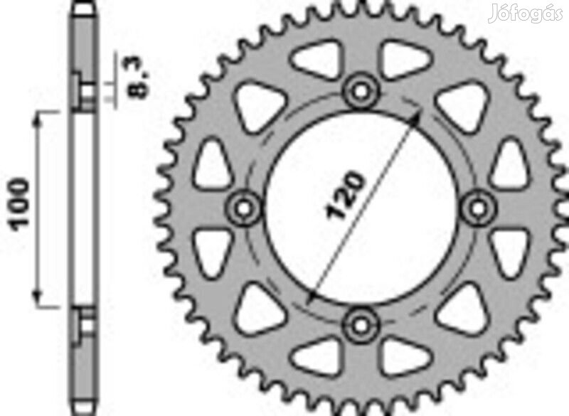 PBR Standard acél hátsó lánckerék 4453 - 420