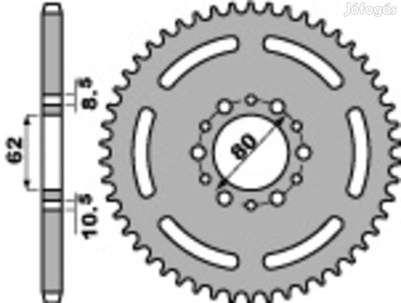 PBR Standard acél hátsó lánckerék 845 - 520