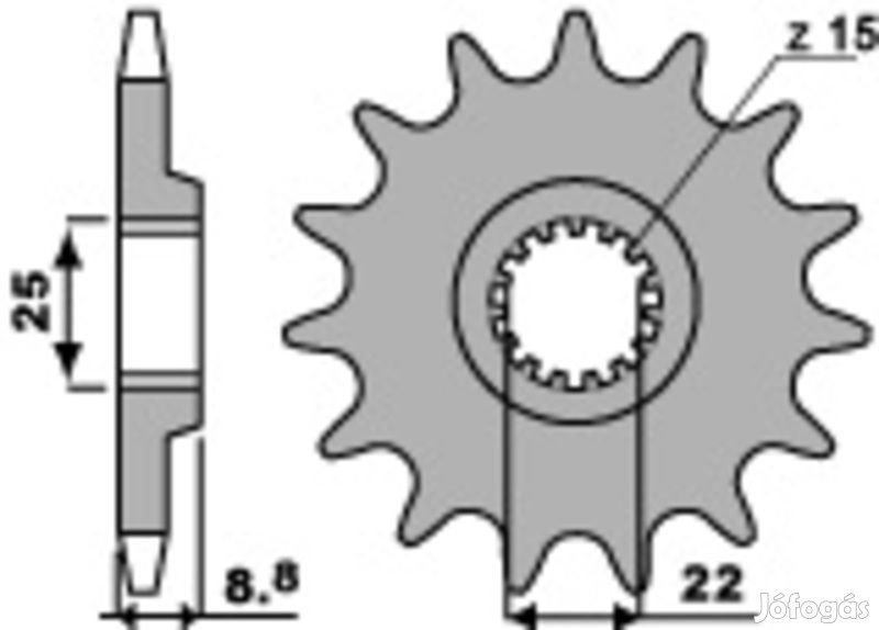 PBR acél standard első lánckerék 1248 - 520