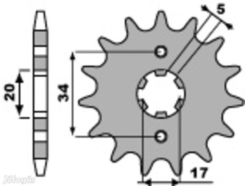 PBR acél standard első lánckerék 2060 - 520