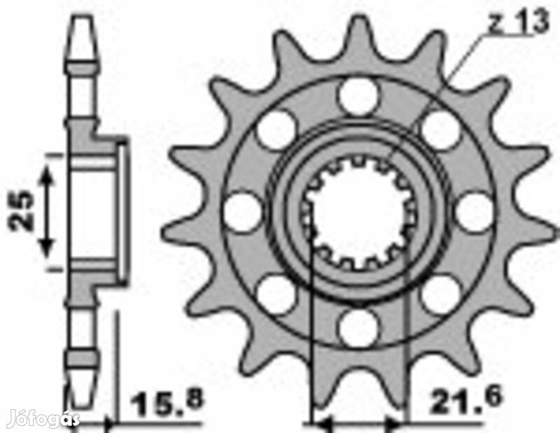 PBR acél standard első lánckerék 2093M - 520