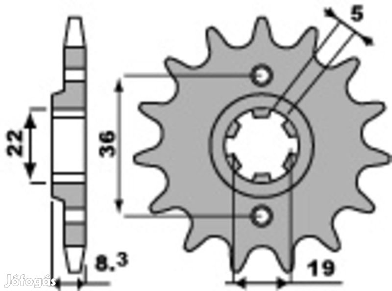 PBR acél standard első lánckerék 2502 - 520