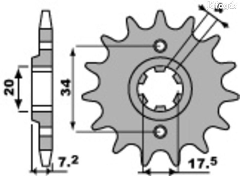 PBR acél standard első lánckerék 266 - 520