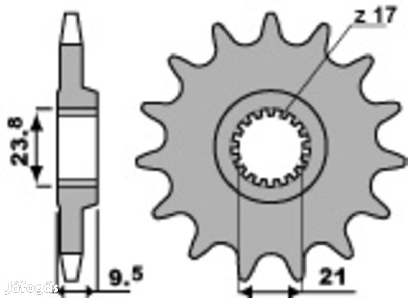 PBR acél standard első lánckerék 342 - 520