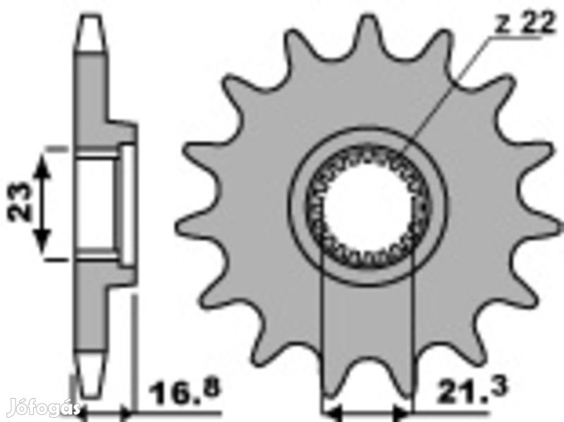 PBR acél standard első lánckerék 443 - 520