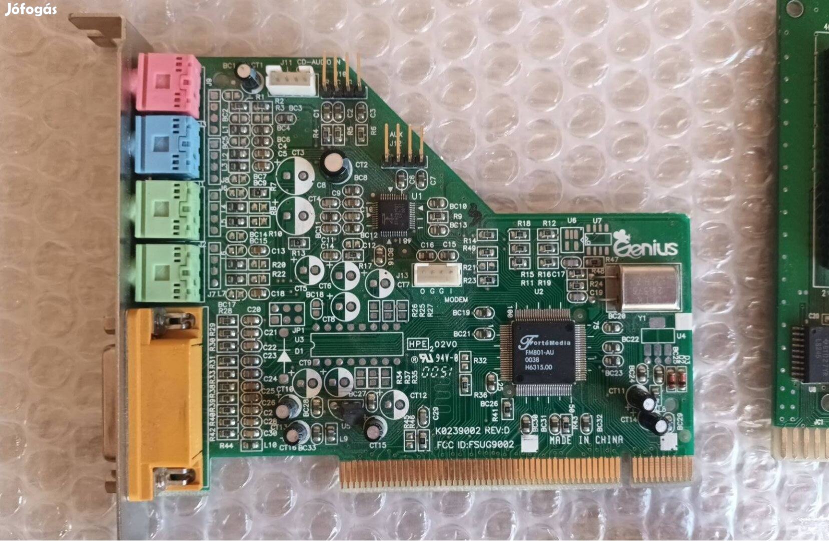 PCI hangkártya FM-801 DOS Windows Genius Sound Maker