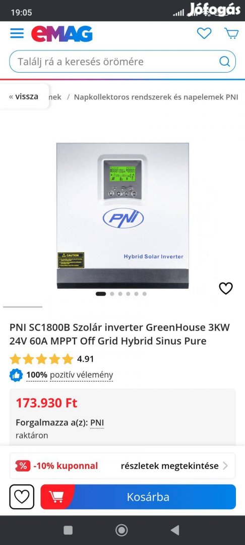 PNI SC1800B Szolár inverter Greenhouse 3KW 24V 60A MPPT Off Grid