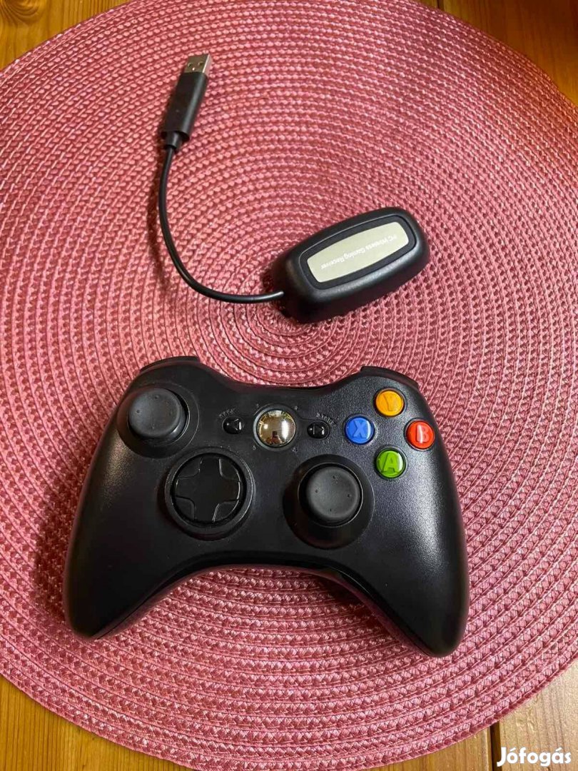 PRC vezeték nélküli Xbox 360/PC kontroller USB adapterrel fekete