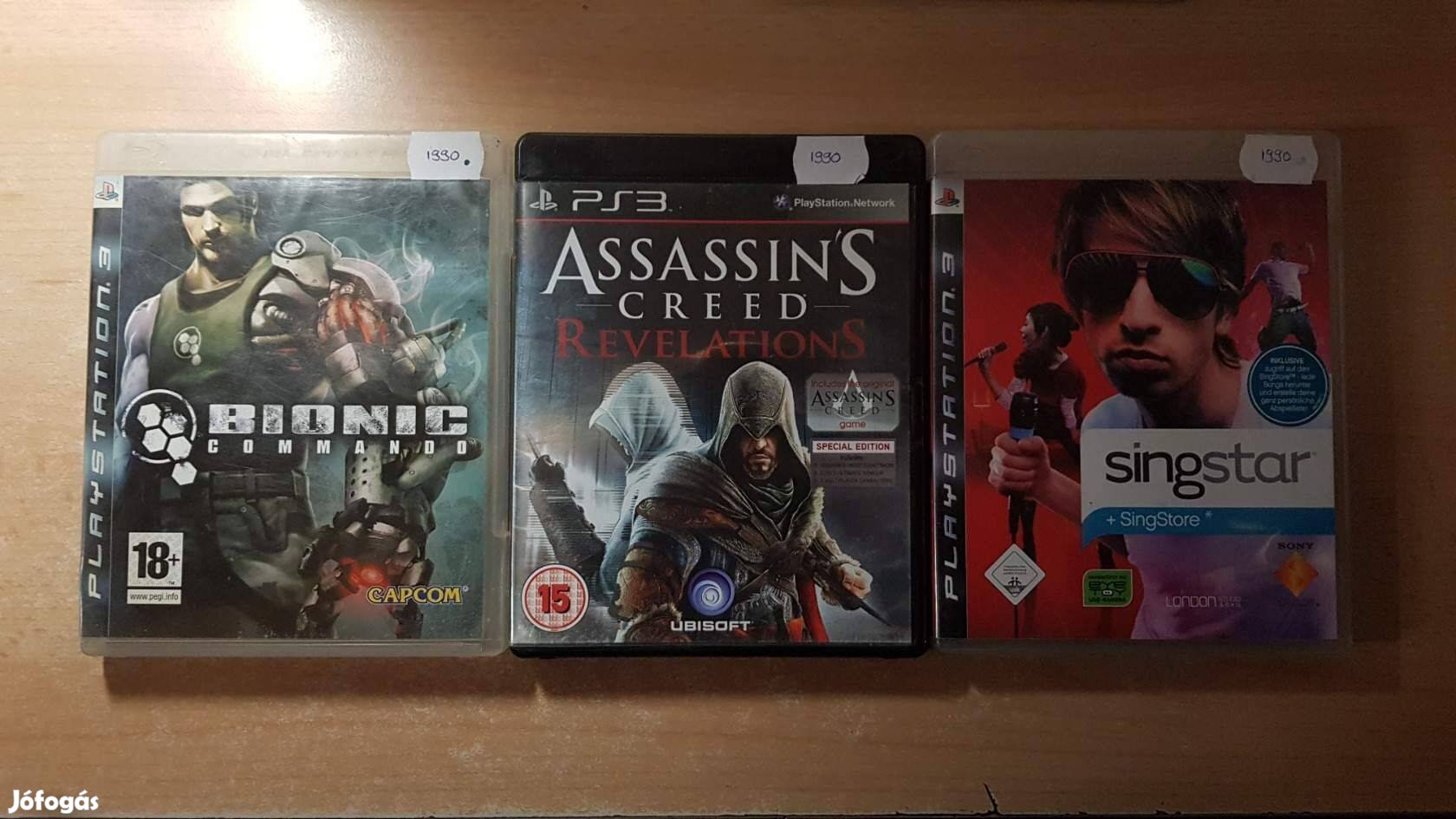 PS3 Bionic Commando, Assassin's Creed Revelations, Singstar játékok !