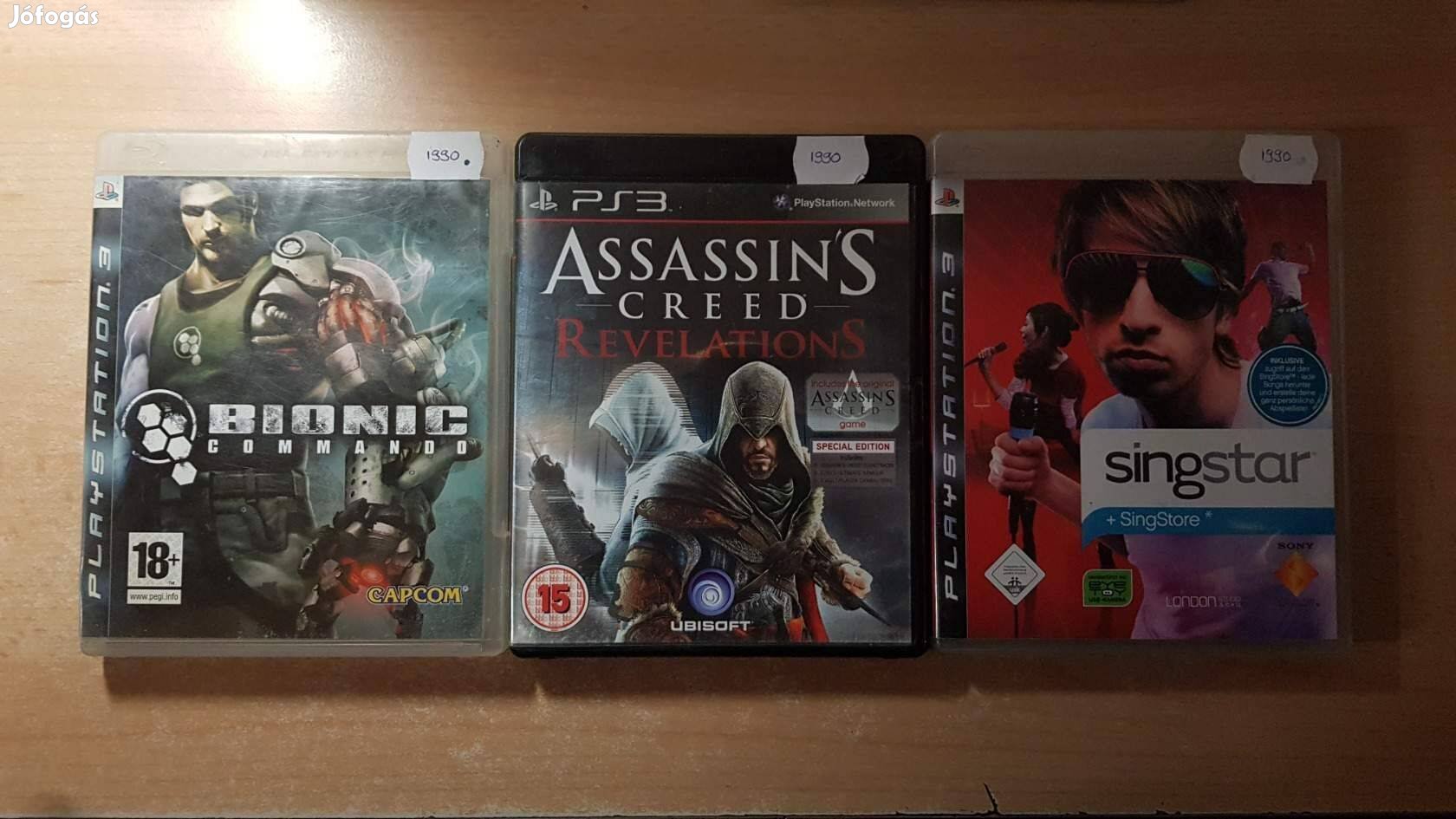 PS3 Bionic Commando, Assassin's Creed Revelations, Singstar játékok !