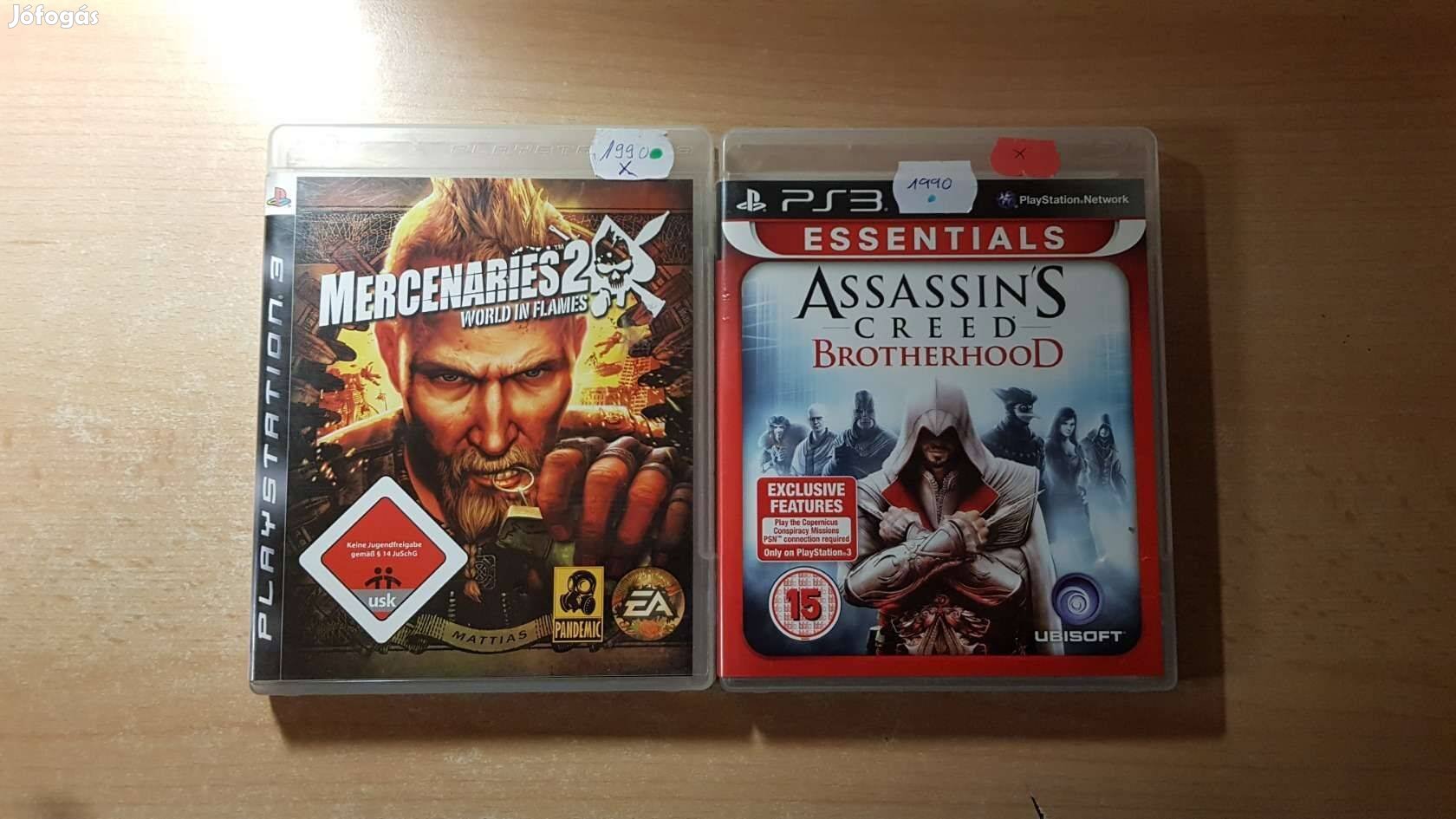 PS3 Mercenaries 2, Assassin's Creed Brotherhood Playstation 3 játék