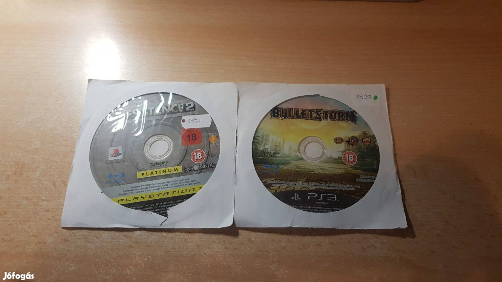 PS3 Resistance 2, Bulletstorm játékok !