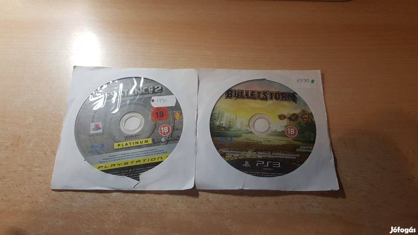 PS3 Resistance 2, Bulletstorm játékok !