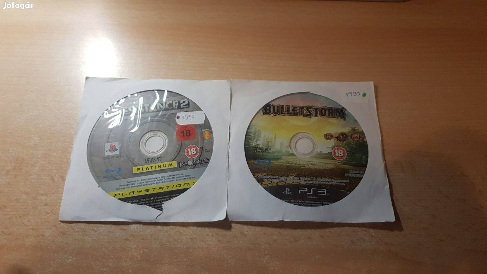 PS3 Resistance 2, Bulletstorm játékok !