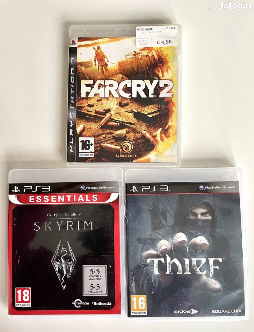 PS3 Thief Skyrim Farcry 2. újszerű játék