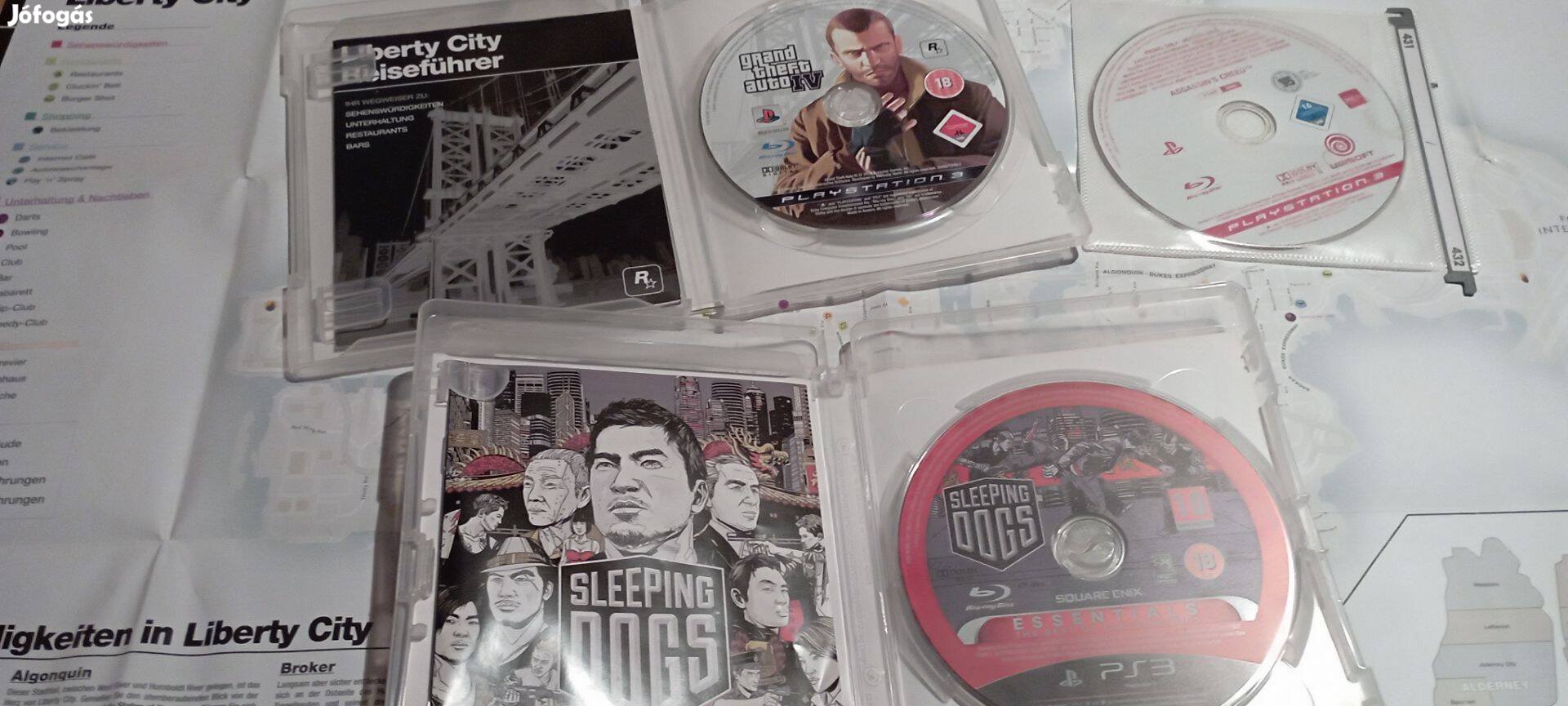 PS3 játékcsomag: GTA IV + Sleeping Dogs + Assassin's Creed